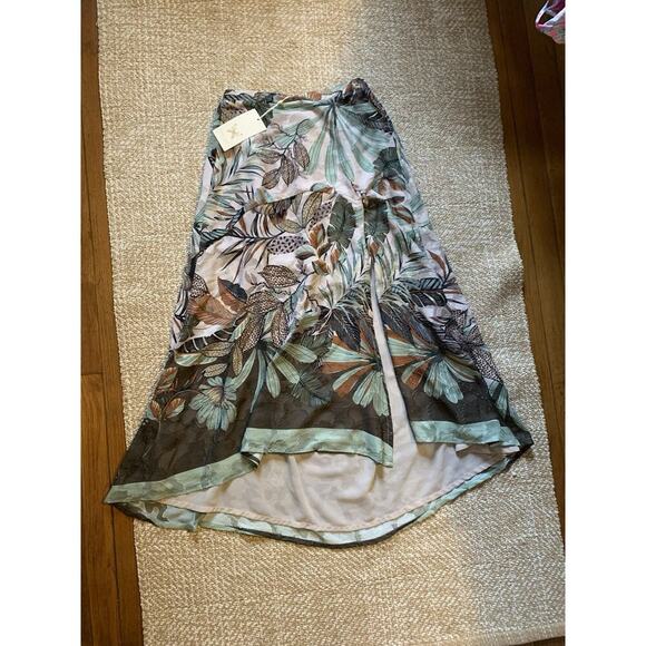 SUPER NATURAL bySECRET MISSION Jacquard Georgette Sandra Skirt XS/SM hawaian NWT - Picture 4 of 7
